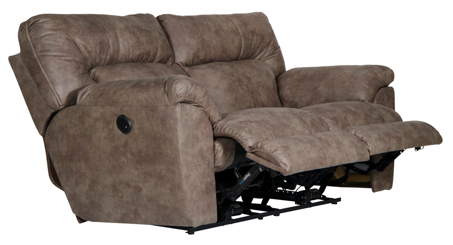 Hollins - Power Reclining Loveseat - Coffee - Hornell Furniture Outlet