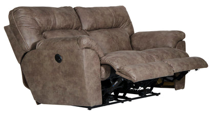 Hollins - Power Reclining Loveseat - Coffee - Hornell Furniture Outlet