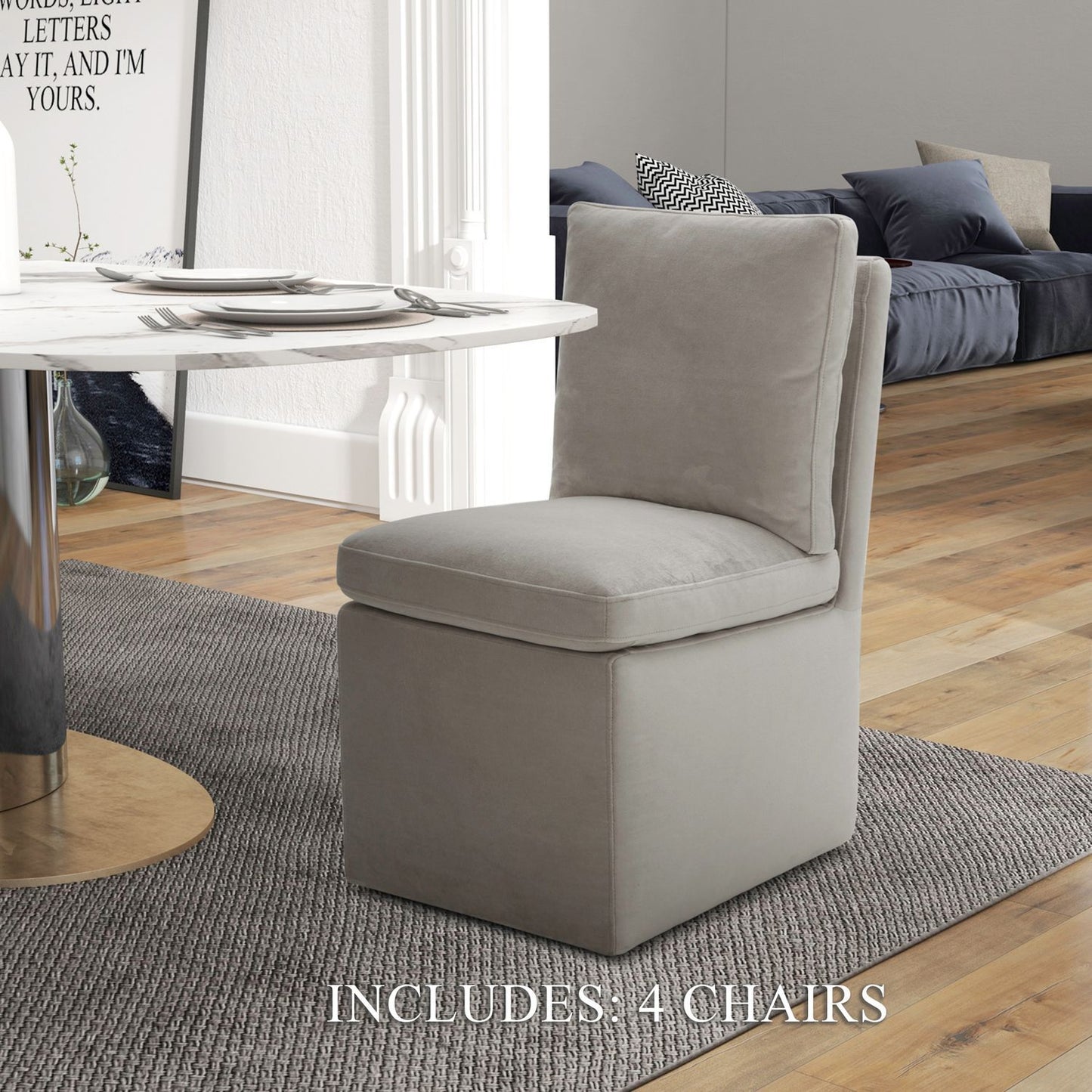 Accent Dining - Accent Dining Chairs With Casters (Set of 4) - Hornell Furniture Outlet