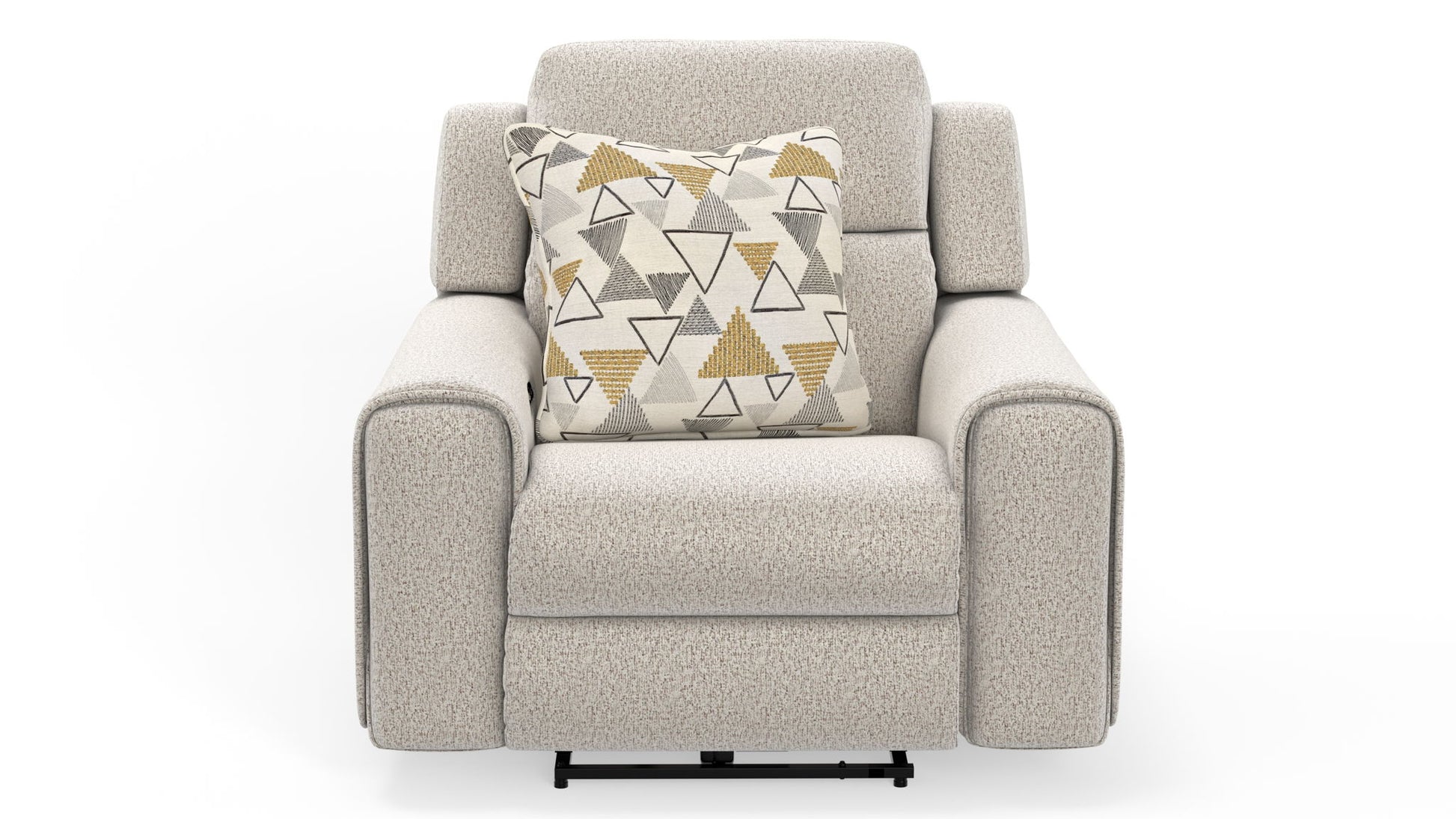 Micah - Power Headrest Power Deep Seat Lay Flat Recliner - Oatmeal - Hornell Furniture Outlet