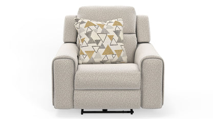 Micah - Power Headrest Power Deep Seat Lay Flat Recliner - Oatmeal - Hornell Furniture Outlet