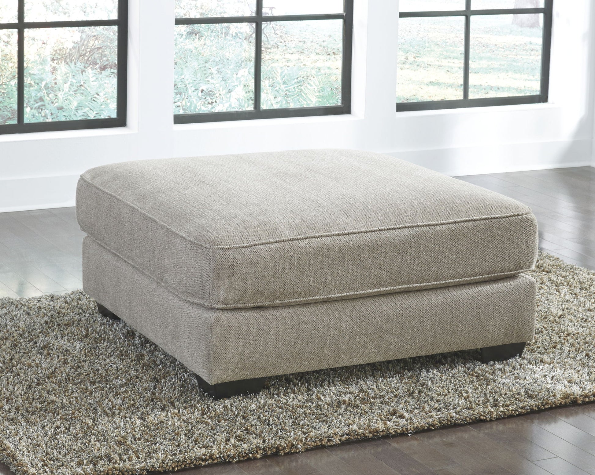 Ardsley - Pewter - Oversized Accent Ottoman - Hornell Furniture Outlet