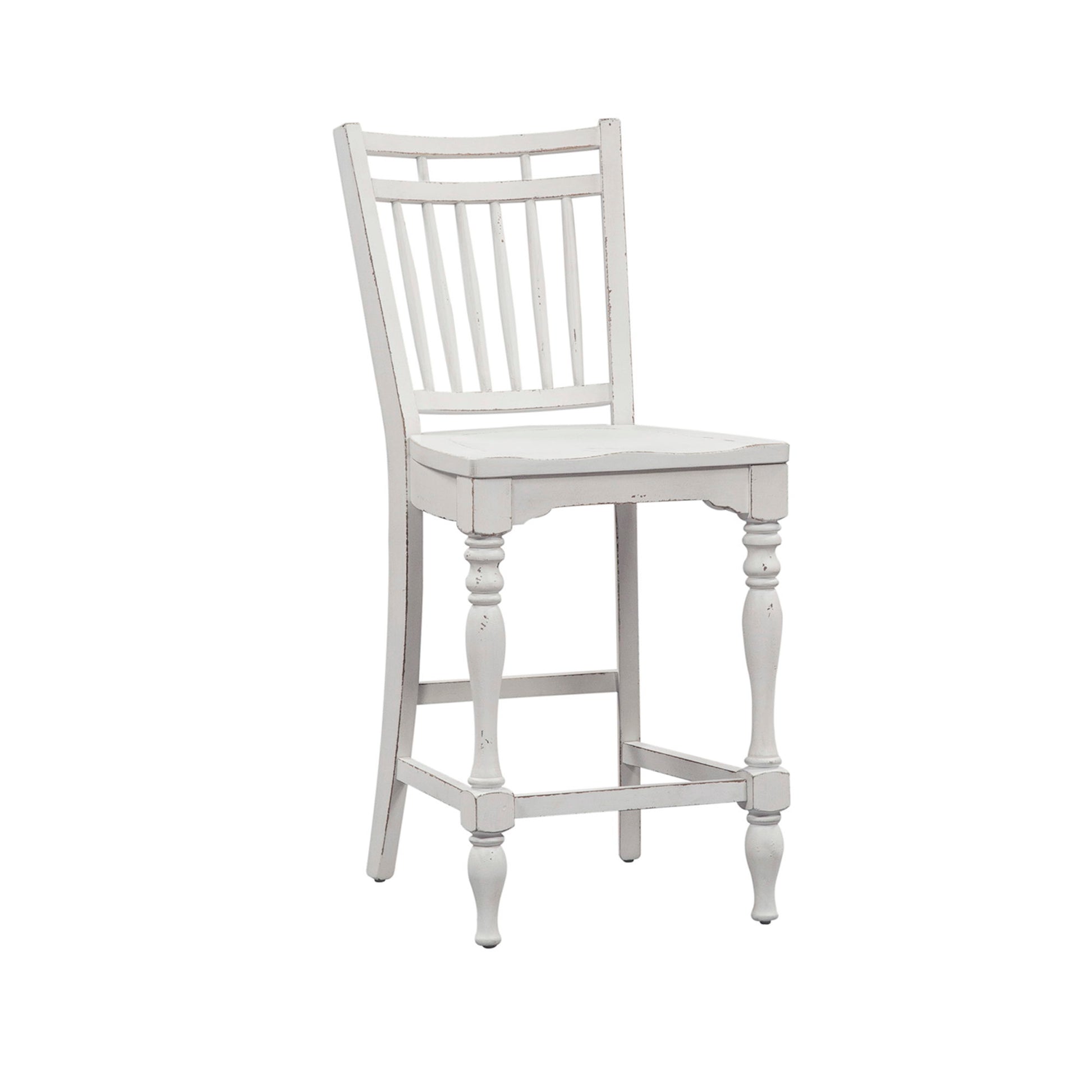 Magnolia Manor - Spindle Back Counter Chair - White - Hornell Furniture Outlet