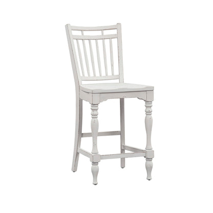 Magnolia Manor - Spindle Back Counter Chair - White - Hornell Furniture Outlet