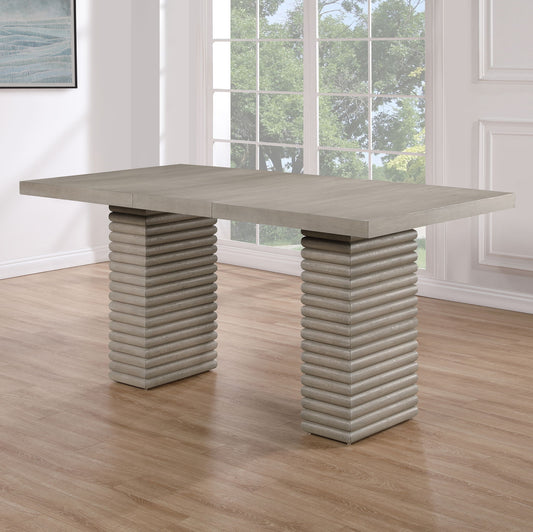 Lily - 60 - 78" Counter Table With 18" Leaf - Gray - Hornell Furniture Outlet