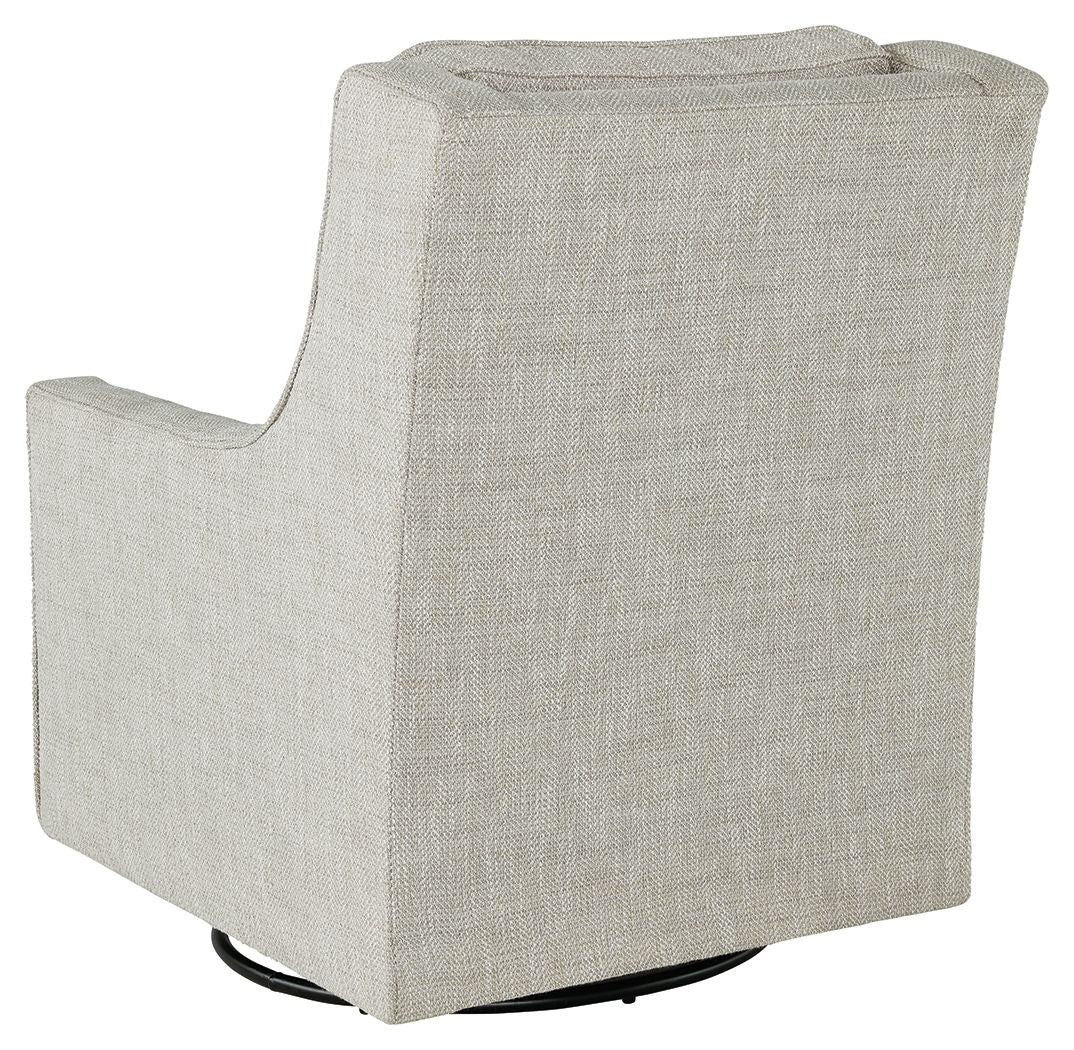 Kambria - Fog - Swivel Glider Accent Chair - Hornell Furniture Outlet