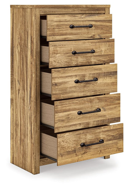 Maystonna - Five Drawer Chest - Brown - Hornell Furniture Outlet