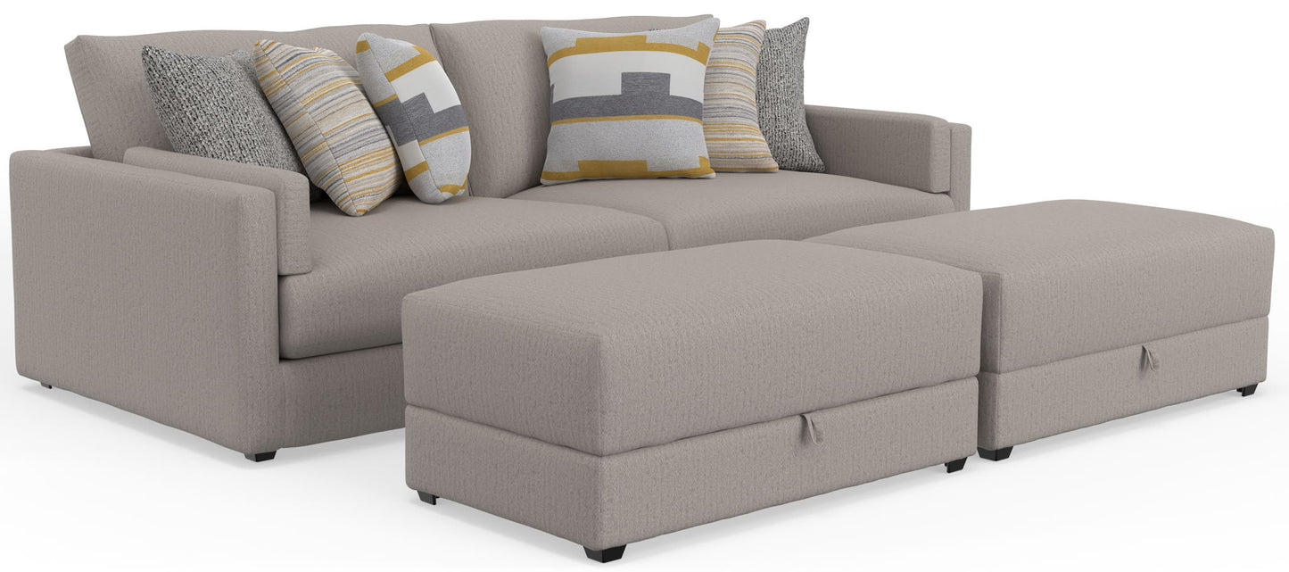 Trevor - Extra Deep Oversized Sofa With Included Storage Cocktail Ottoman - Hornell Furniture Outlet