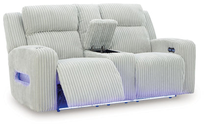 Forest Lake - Power Reclining Loveseat With Console / Adj Headrest - Hornell Furniture Outlet