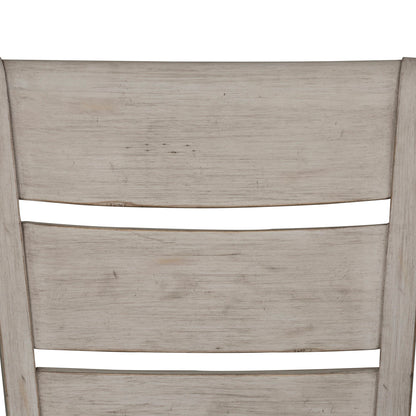 Farmhouse Reimagined - Ladder Back Upholstered Side Chair - White - Hornell Furniture Outlet