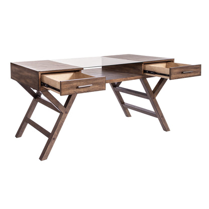 Lennox - Writing Desk - Dark Brown - Hornell Furniture Outlet