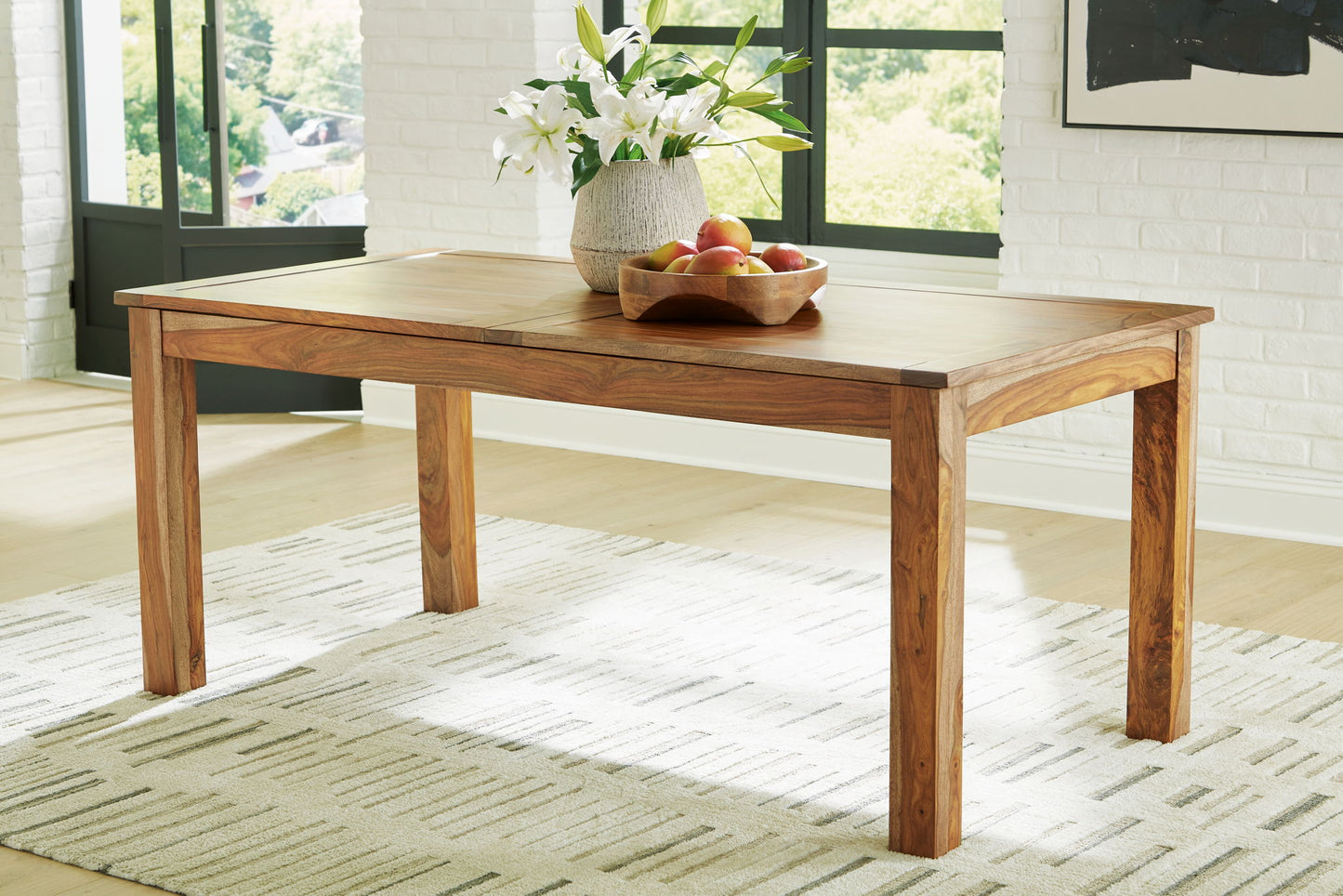 Dressonni - Brown - Rectangular Dining Room Butterfly Extension Table - Hornell Furniture Outlet