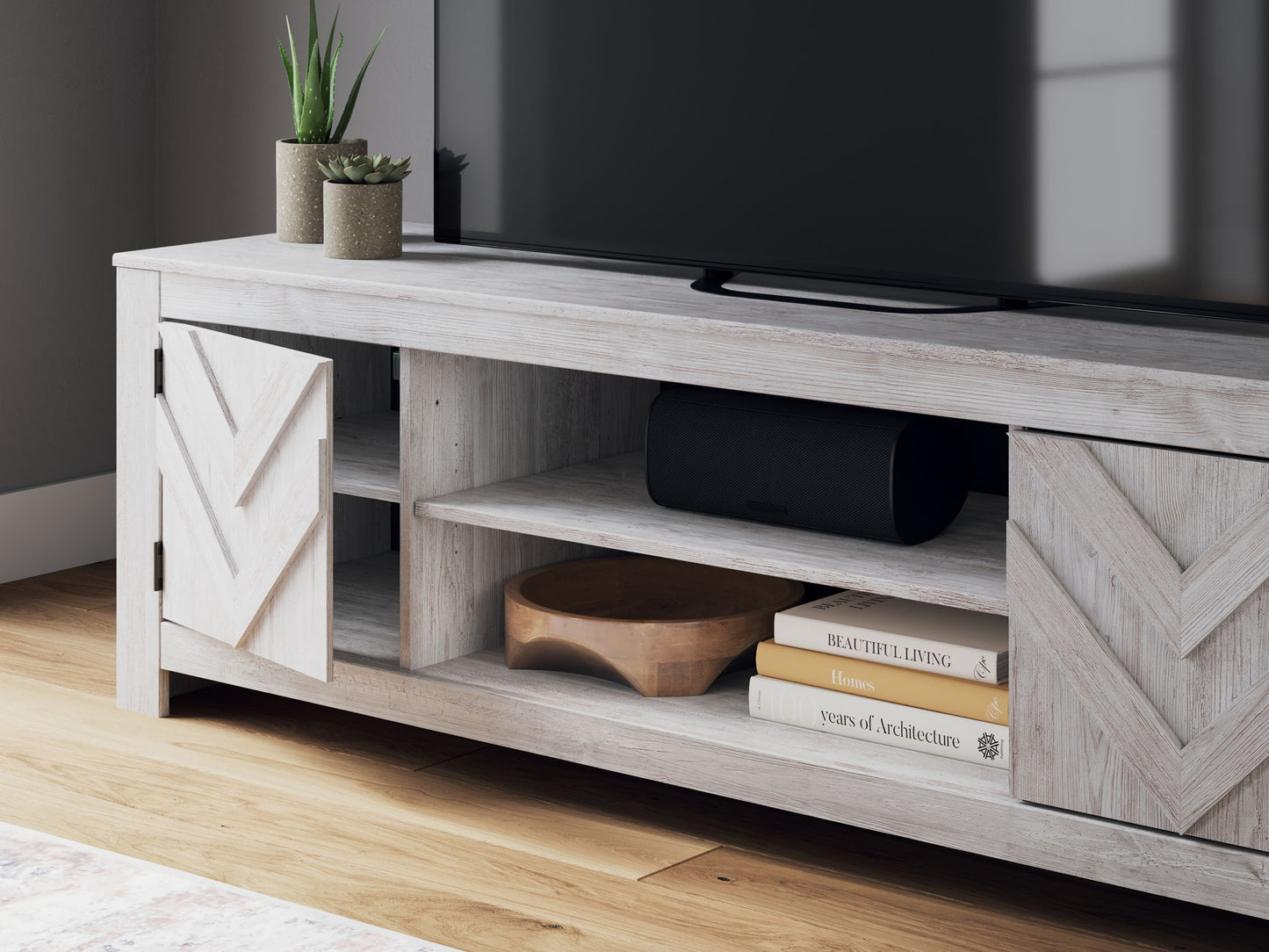 Cayboni - LG TV Stand With Fireplace Option - Hornell Furniture Outlet
