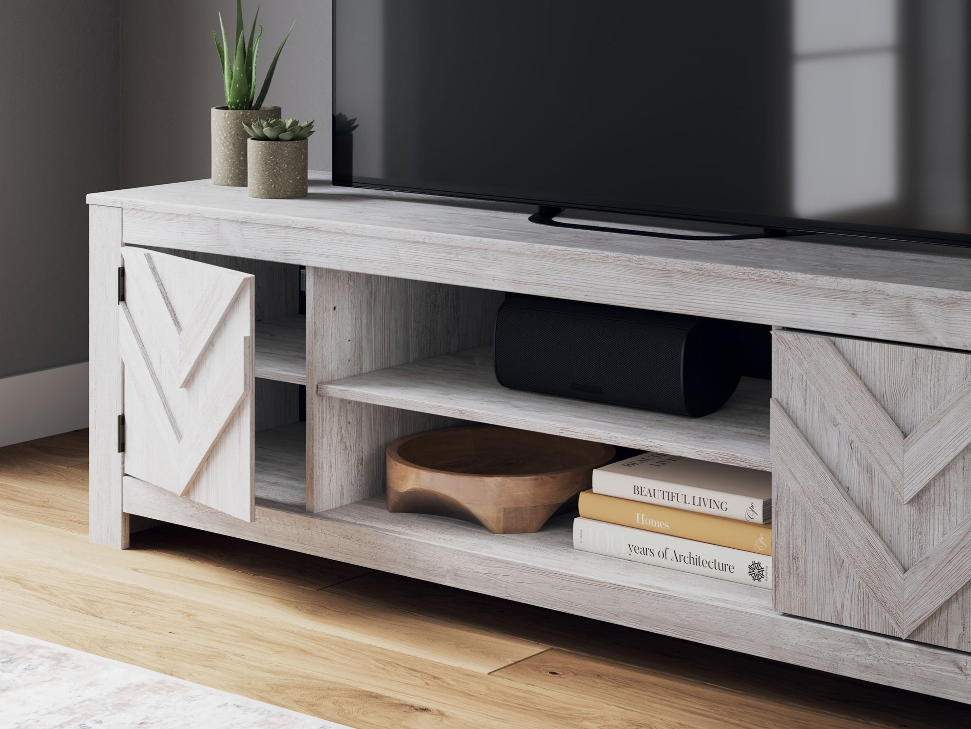 Cayboni - LG TV Stand With Fireplace Option - Hornell Furniture Outlet