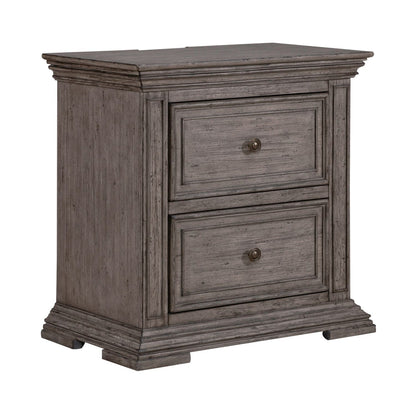 Big Valley - 2 Drawer Night Stand w/ Charging Station - Hornell Furniture Outlet
