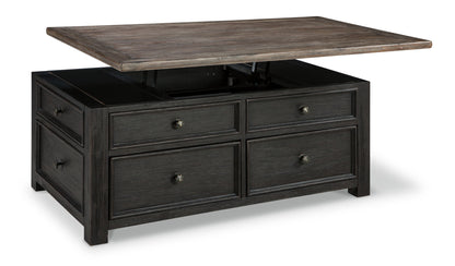 Tyler Creek - Grayish Brown / Black - Lift Top Cocktail Table - Hornell Furniture Outlet