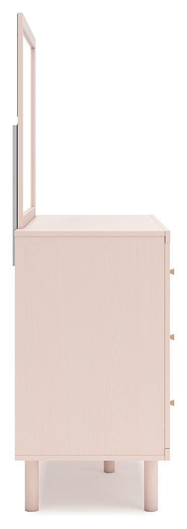 Wistenpine - Blush - Dresser And Mirror - Hornell Furniture Outlet