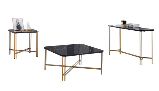 Daxton - 3 Piece Occasional Table Set - Black - Hornell Furniture Outlet