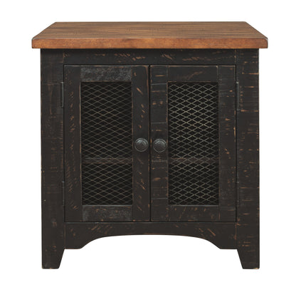 Valebeck - Black / Brown - Rectangular End Table - Hornell Furniture Outlet