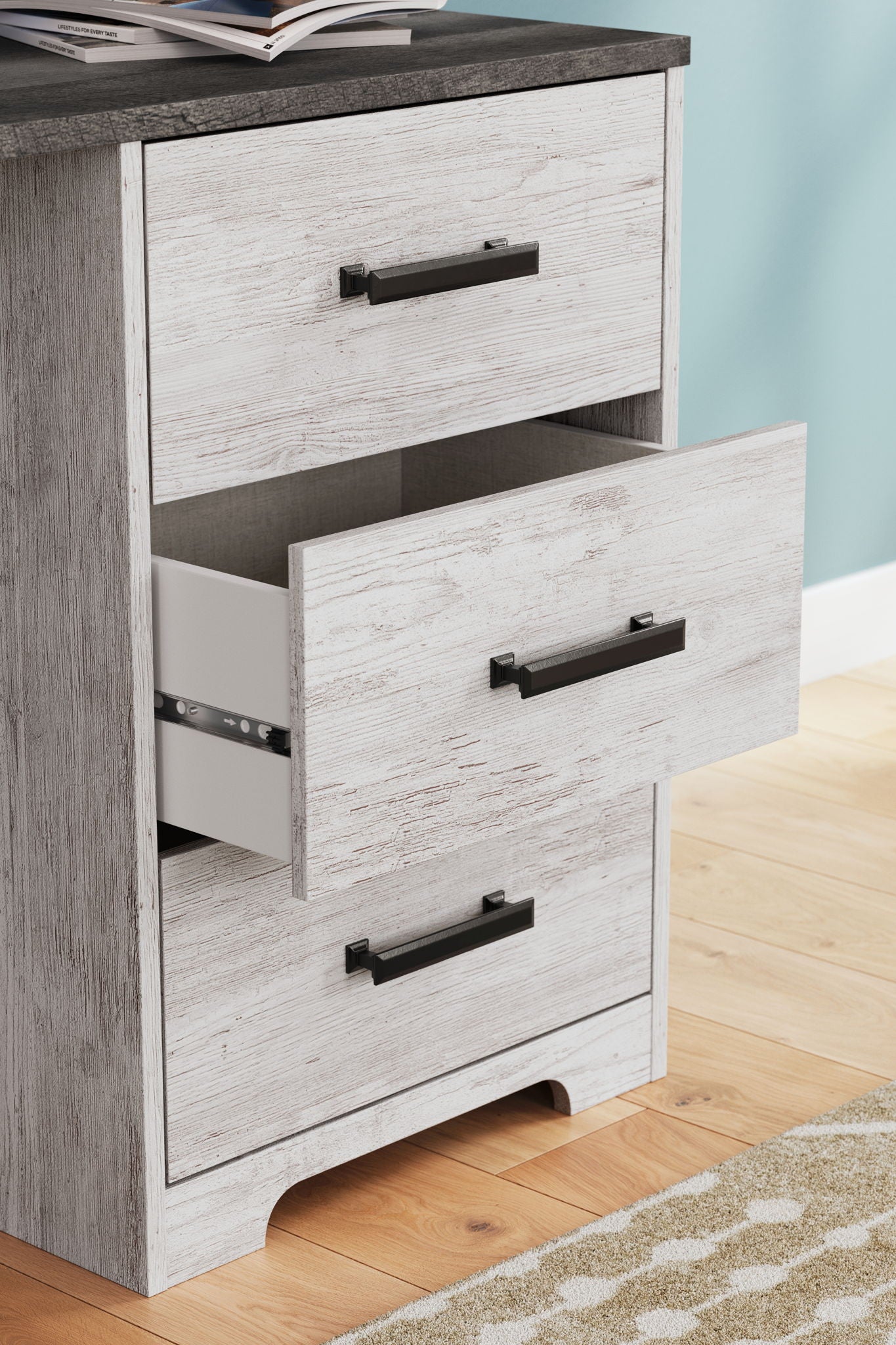 Shawburn - White / Dark Charcoal Gray - Home Office Desk - Hornell Furniture Outlet
