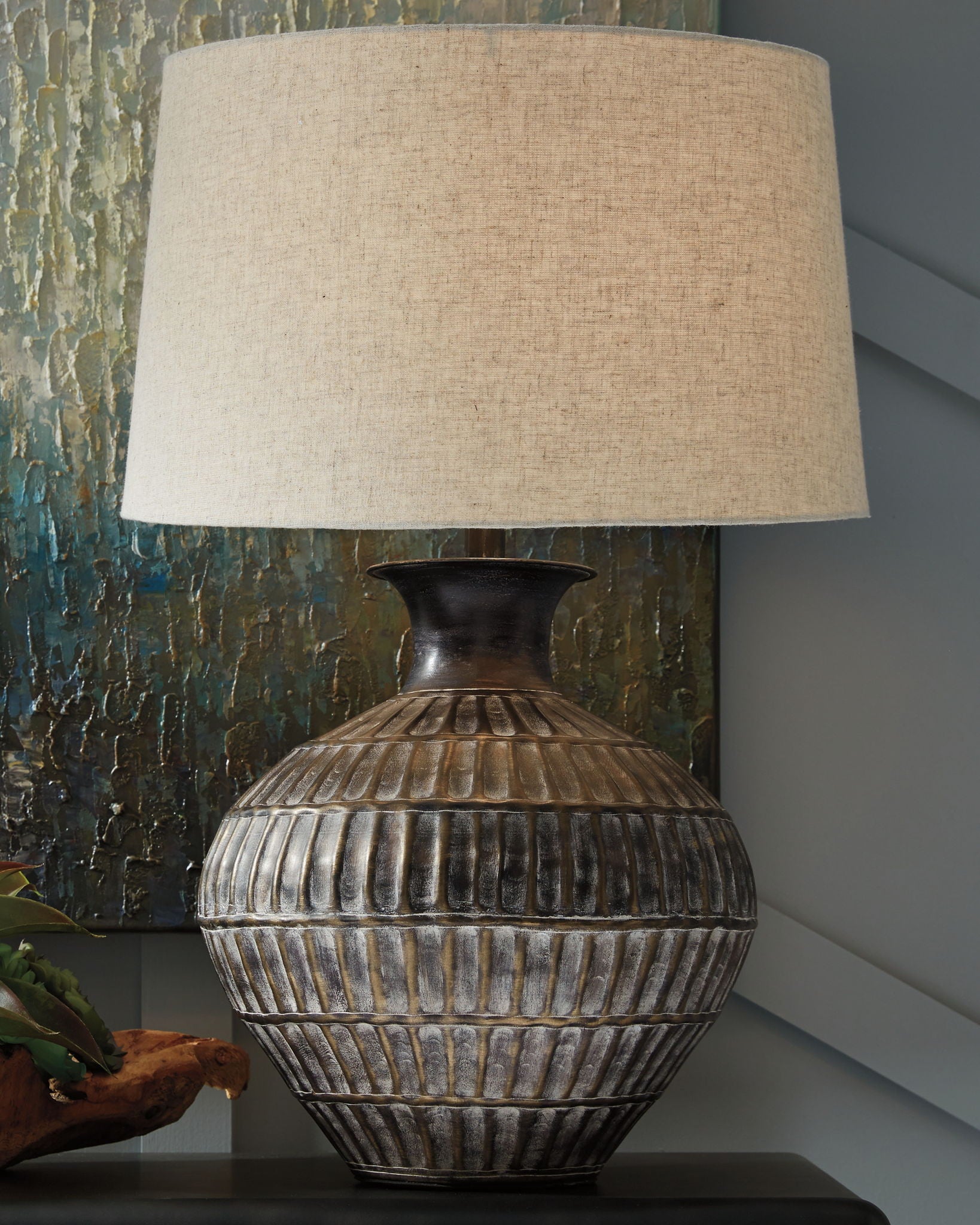 Magan - Metal Table Lamp - Antique Bronze Finish - Hornell Furniture Outlet