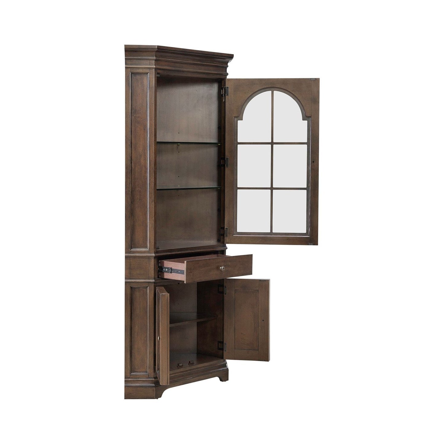 Arden Road - Corner Cabinet - Satin Cherry - Hornell Furniture Outlet
