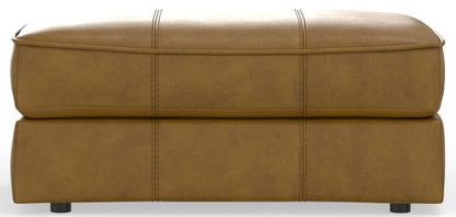 Corvara - Top Grain Italian Leather Match Ottoman - Caramel - Hornell Furniture Outlet