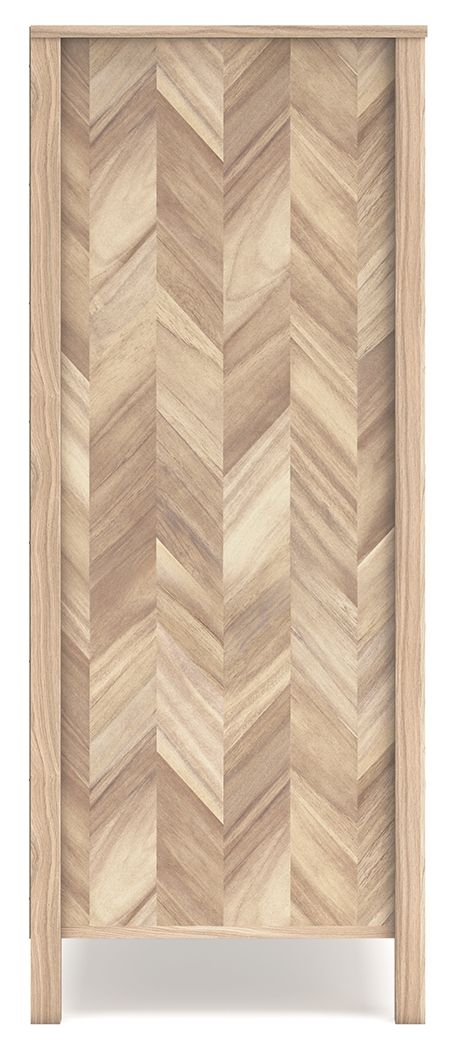 Battelle - Tan - Five Drawer Chest - Hornell Furniture Outlet