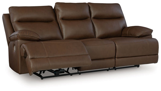 Vonryan - Tobacco - Power Reclining Sofa With Adj Headrest - Hornell Furniture Outlet