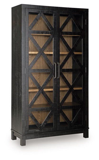 Christop - Accent Cabinet - Black / Brown - Hornell Furniture Outlet
