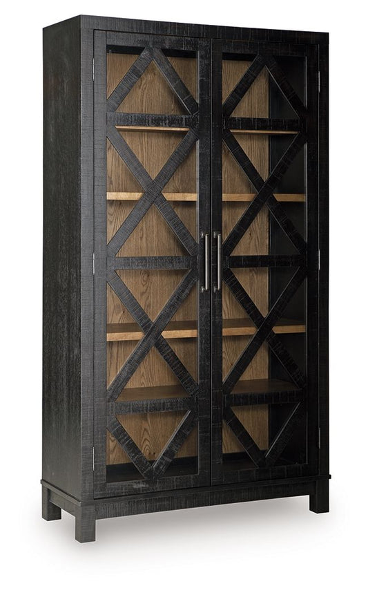 Christop - Accent Cabinet - Black / Brown - Hornell Furniture Outlet