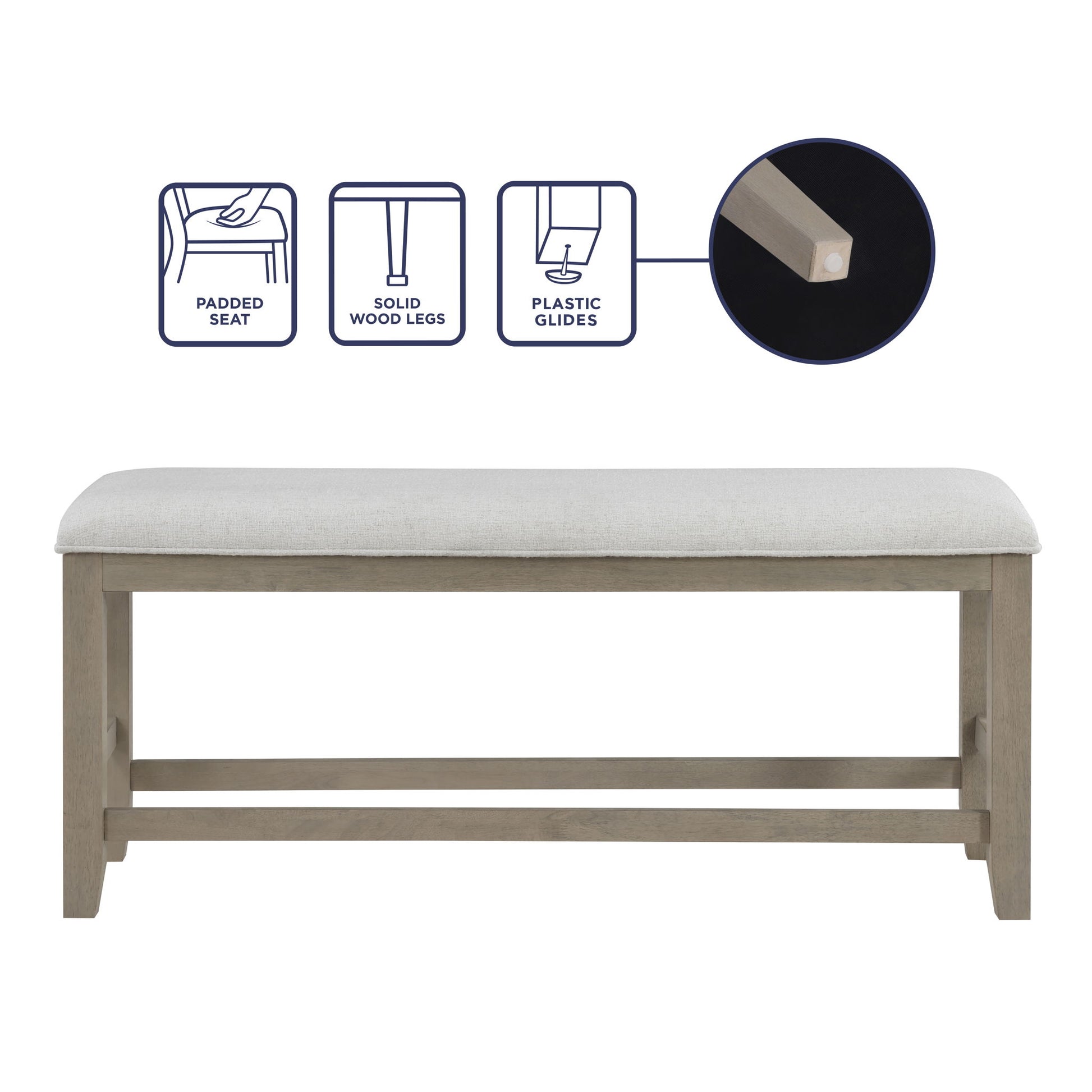 Lily - Counter Bench - Gray - Hornell Furniture Outlet
