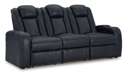 Fyne - dyme - Power Reclining Sofa With Adj Headrest - Hornell Furniture Outlet