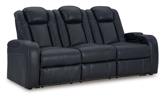 Fyne - dyme - Power Reclining Sofa With Adj Headrest - Hornell Furniture Outlet