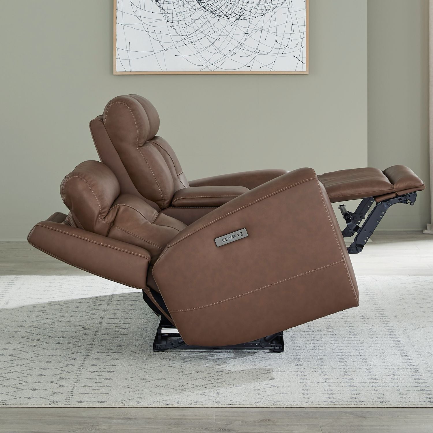 Beckham - Loveseat With Console P2 & ZG - Brown - Hornell Furniture Outlet