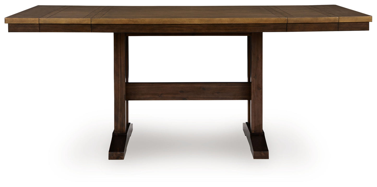 Rylandeen - Rectangular Dining Room Counter Height Extension Table - Light Brown / Dark Brown - Hornell Furniture Outlet