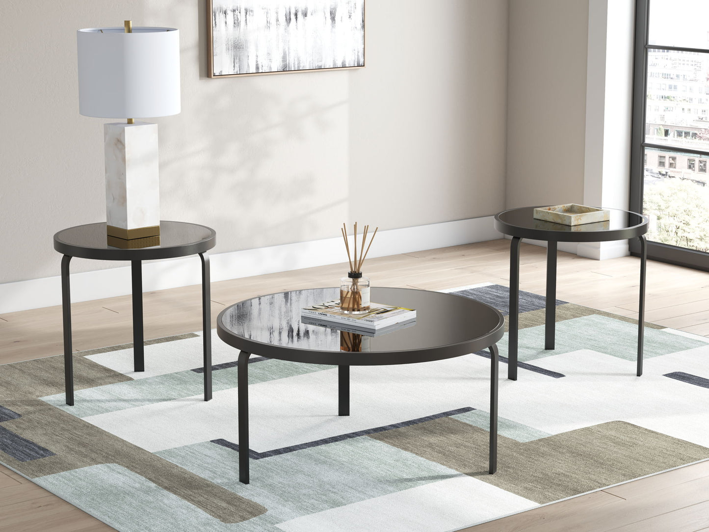 Dorylin - Black - Occasional Table Set (Set of 3) - Hornell Furniture Outlet