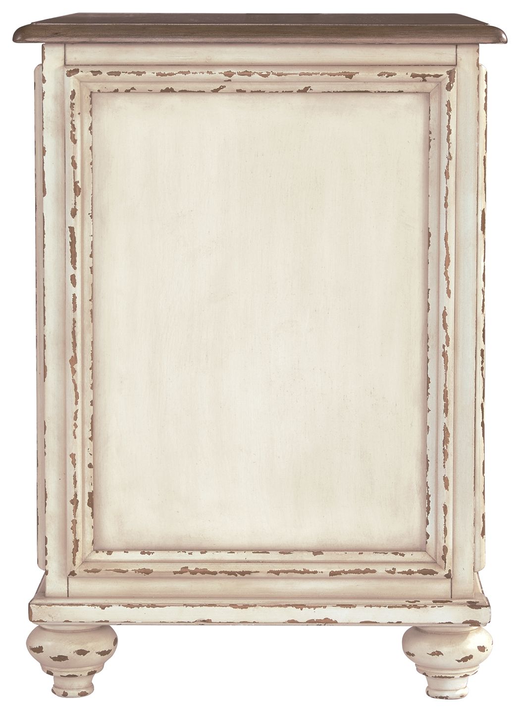 Realyn - White / Brown - Chair Side End Table - Insert Mirror - Hornell Furniture Outlet