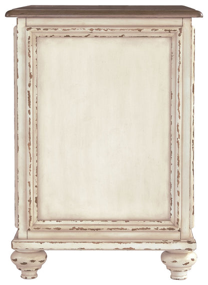 Realyn - White / Brown - Chair Side End Table - Insert Mirror - Hornell Furniture Outlet