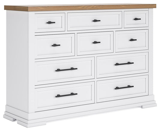 Ashbryn - White / Natural - Dresser - Hornell Furniture Outlet