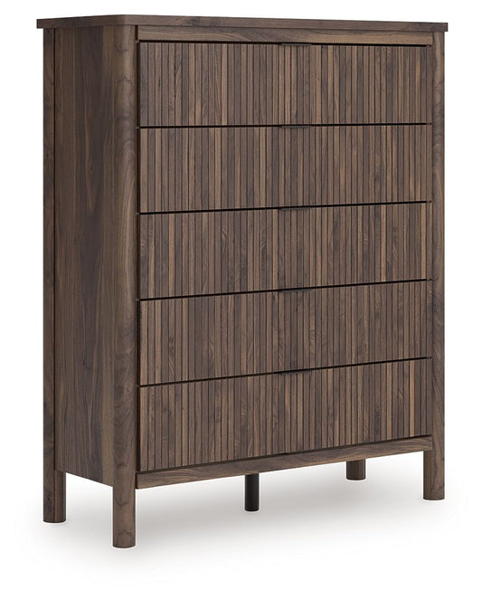 Pamytta - Brown - Five Drawer Wide Chest - Hornell Furniture Outlet