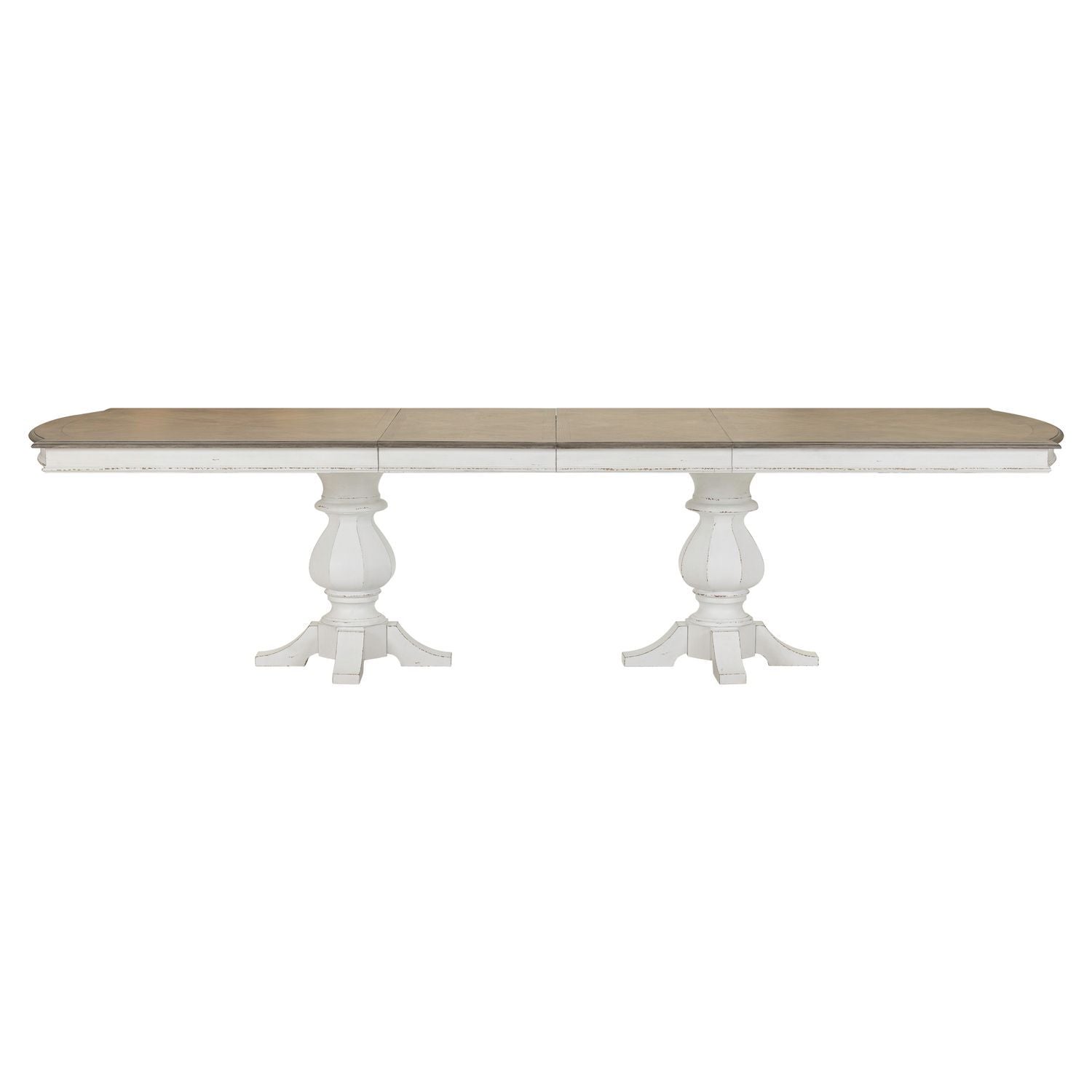 Magnolia Manor - Double Pedestal Table - White - Hornell Furniture Outlet
