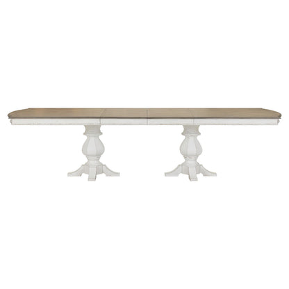 Magnolia Manor - Double Pedestal Table - White - Hornell Furniture Outlet
