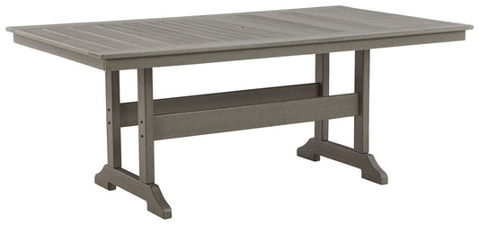 Visola - Gray - RECT Dining Table w/Umb OPT - Hornell Furniture Outlet