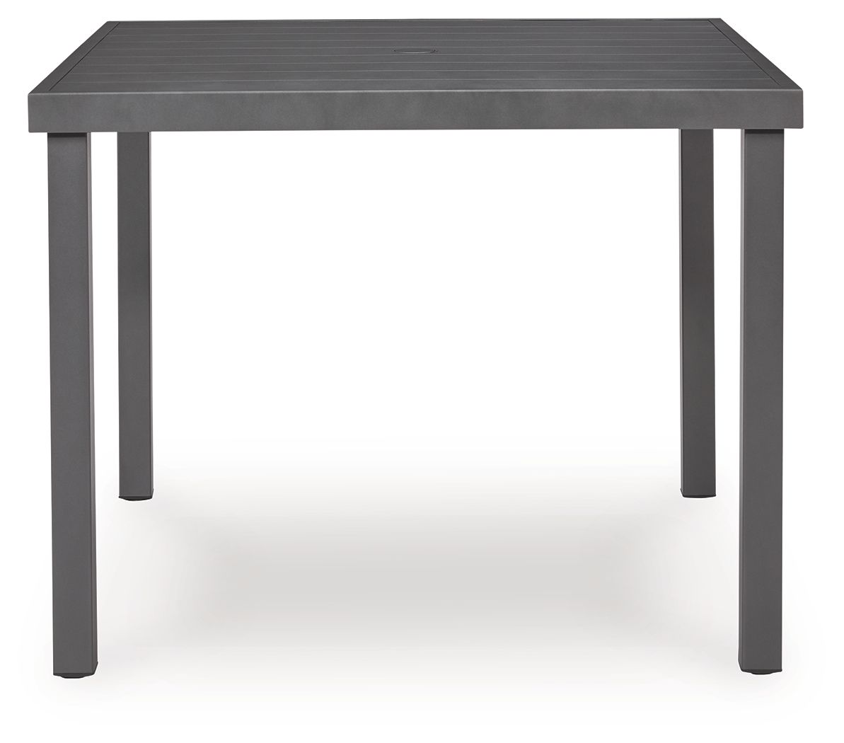 Rocky Creek - Square Dining Table With Umbrella Option - Gray - Hornell Furniture Outlet