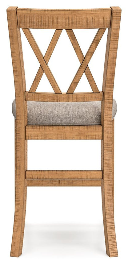 Havonplane - Brown - Upholstered Barstool (Set of 2) - Hornell Furniture Outlet