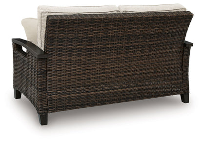 Monterey Point - Loveseat With Cushion - Dark Brown - Hornell Furniture Outlet