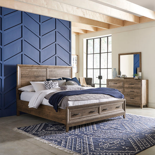 Ridgecrest - Storage Bed, Dresser & Mirror Set - Hornell Furniture Outlet