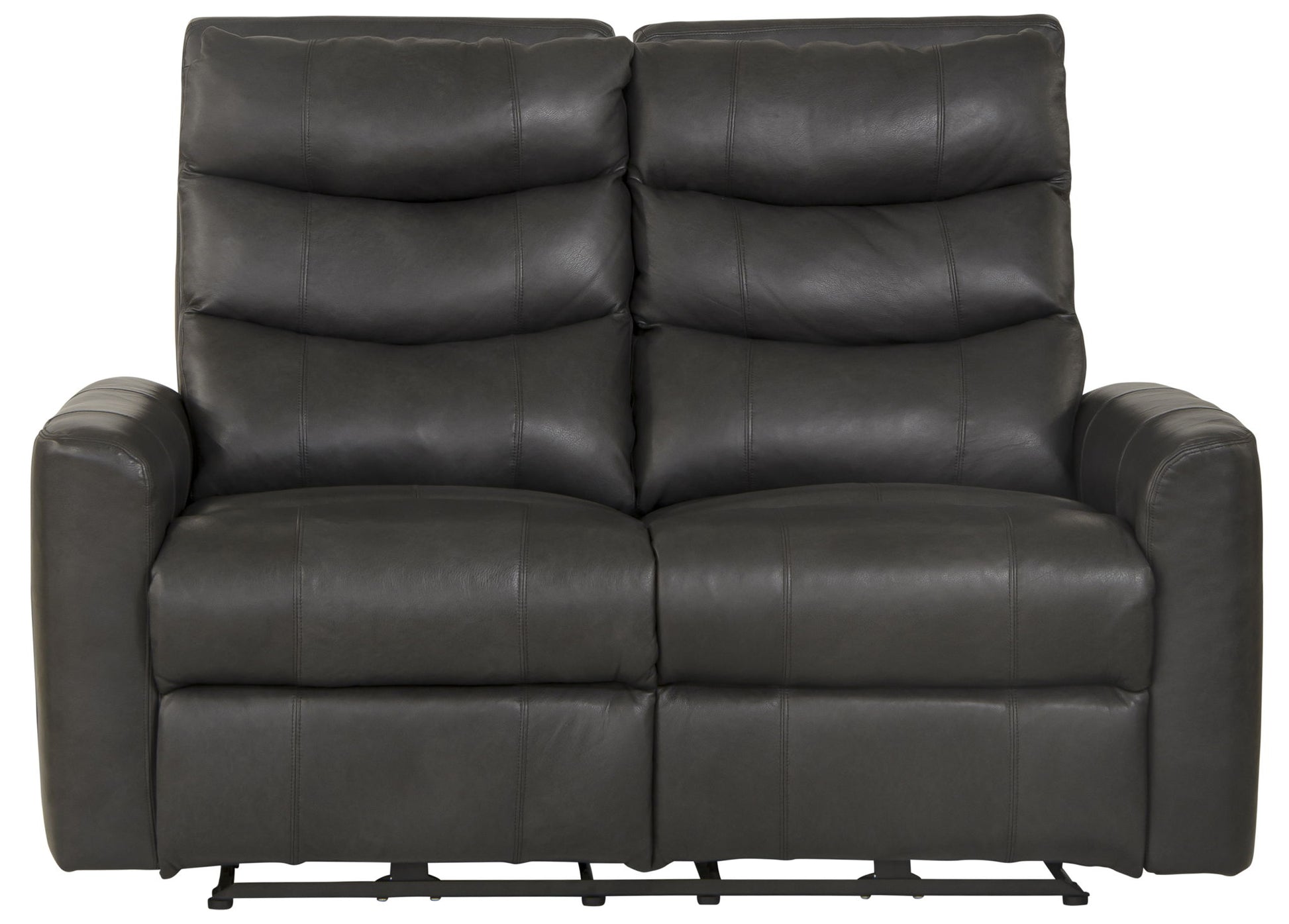 Bosa - Leather Power Reclining Loveseat - Charcoal - Hornell Furniture Outlet