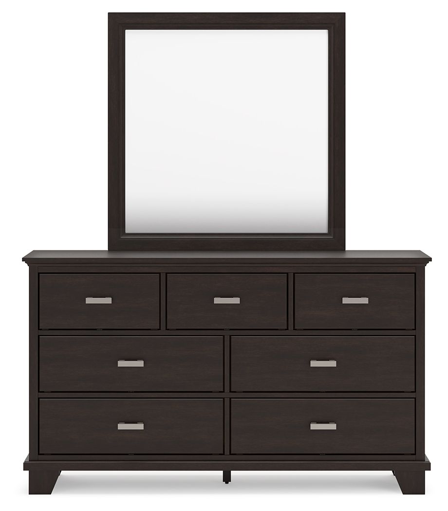 Covetown - Dark Brown - Dresser And Mirror - Hornell Furniture Outlet